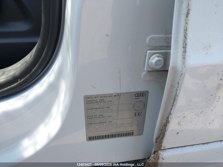 2017 Audi Q5 Technik/S-Line VIN: WA1W2AFP5HA004768 Lot: 12403427