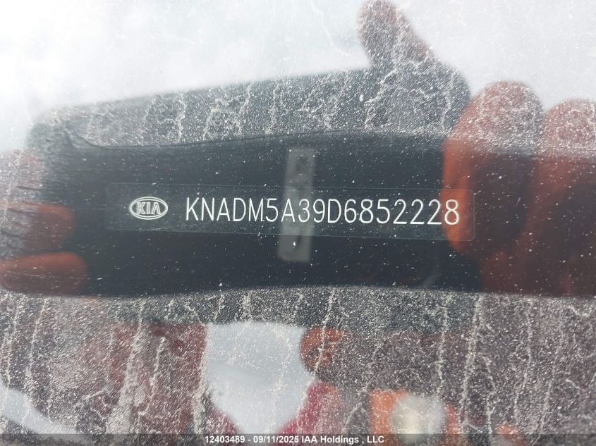 2013 Kia Rio Ex/Lx/Lx+/Sx VIN: KNADM5A39D6852228 Lot: 12403489