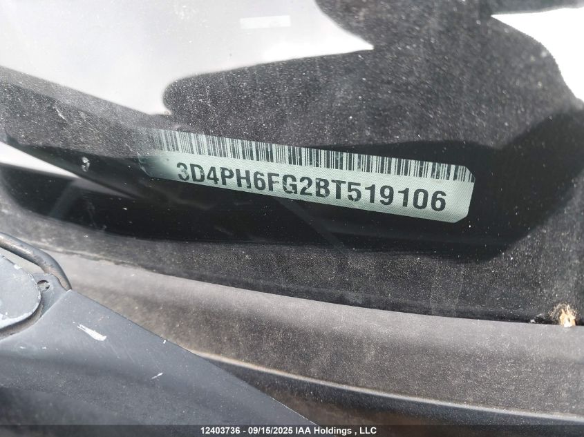 2011 Dodge Journey R/T VIN: 3D4PH6FG2BT519106 Lot: 12403736