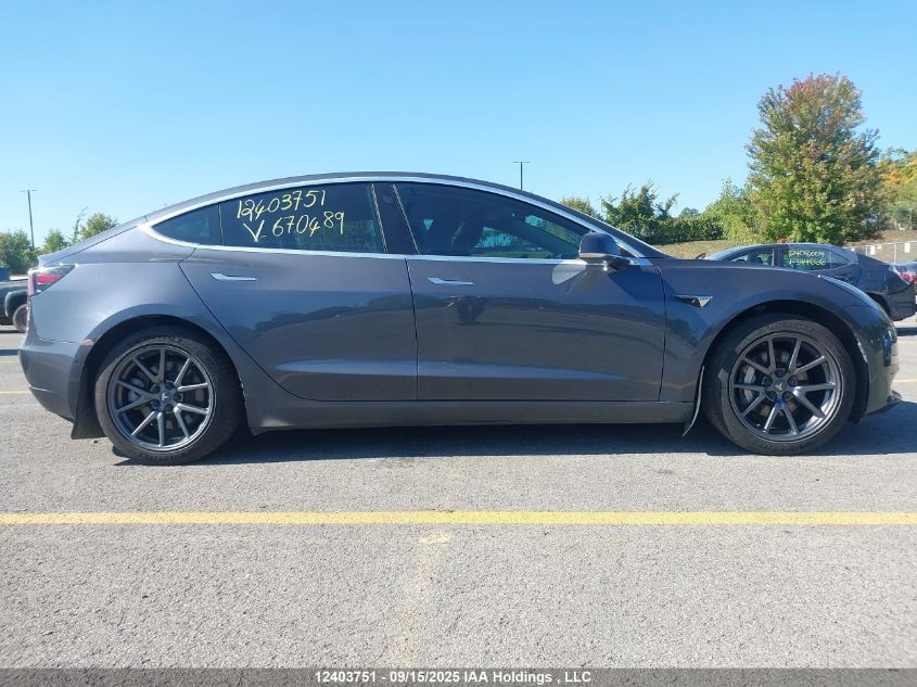 2020 Tesla Model 3 Long Range VIN: 5YJ3E1EB2LF670489 Lot: 12403751