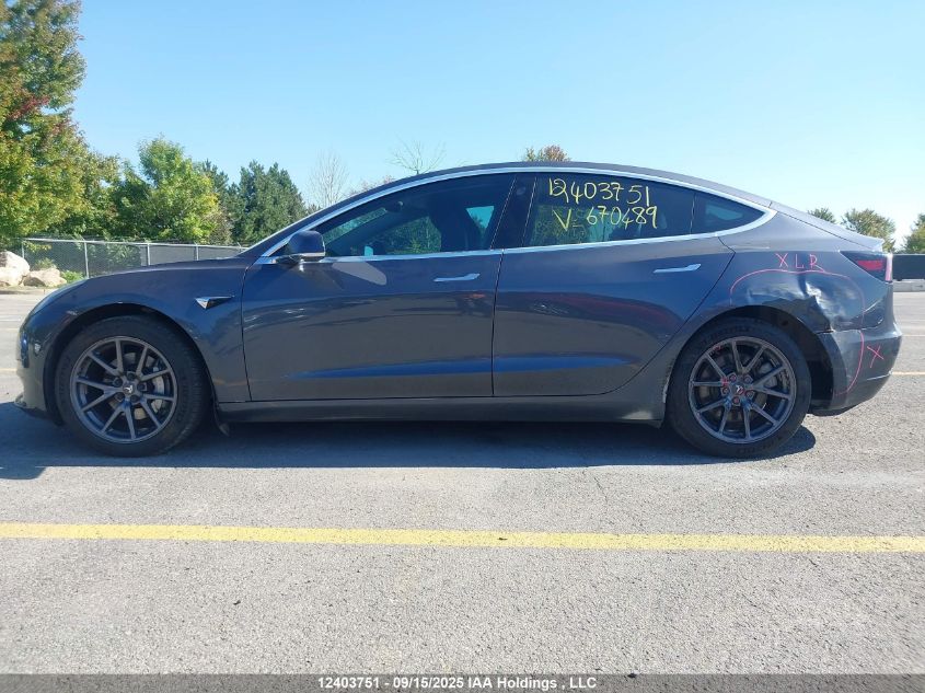 2020 Tesla Model 3 Long Range VIN: 5YJ3E1EB2LF670489 Lot: 12403751