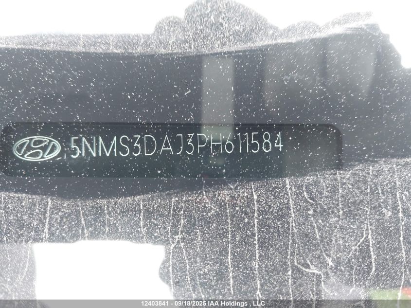 2023 Hyundai Santa Fe Preferred Awd With Trend Package VIN: 5NMS3DAJ3PH611584 Lot: 12403841