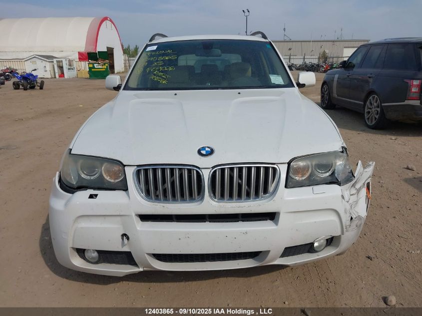 2007 BMW X3 3.0Si VIN: WBXPC93407WF09026 Lot: 12403865