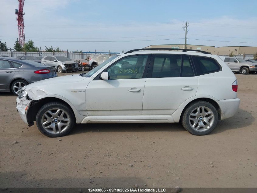 2007 BMW X3 3.0Si VIN: WBXPC93407WF09026 Lot: 12403865