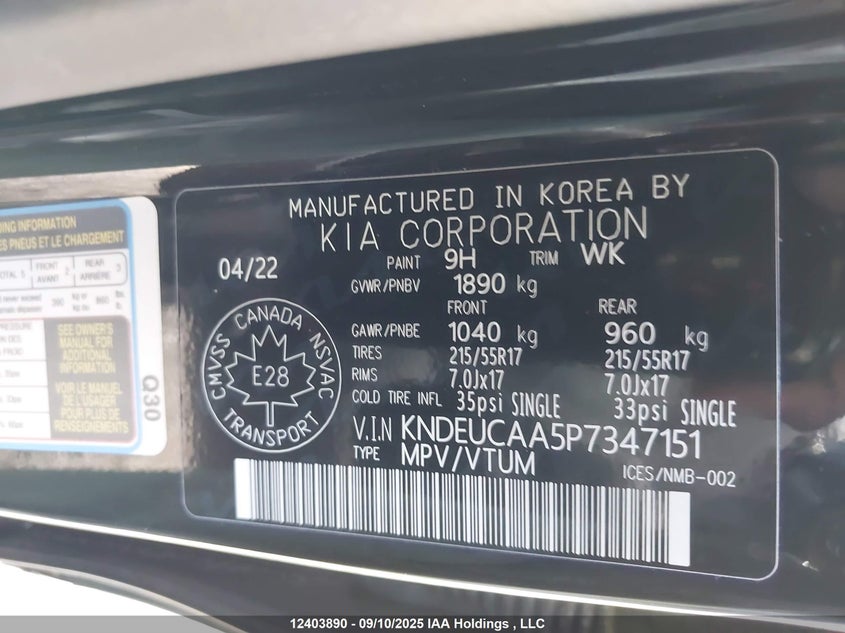 2023 Kia Seltos S VIN: KNDEUCAA5P7347151 Lot: 12403890