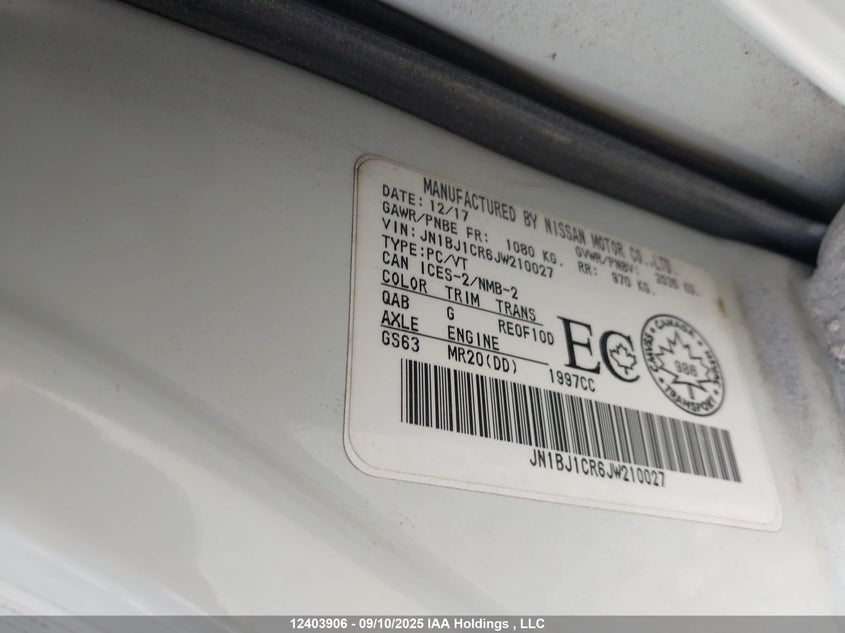 JN1BJ1CR6JW210027 2018 NISSAN QASHQAI photo no. 9