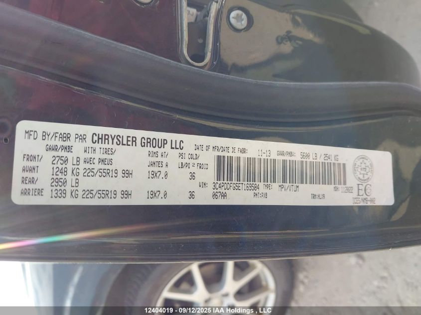 2014 Dodge Journey R/T VIN: 3C4PDDFG5ET169584 Lot: 12404019