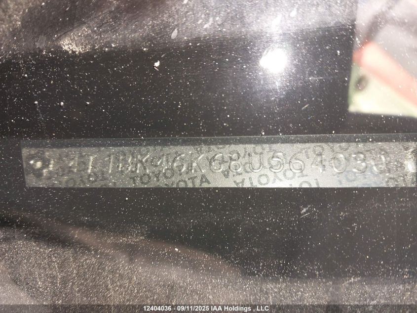 2008 Toyota Camry Le/Xle/Se VIN: 4T1BK46K68U564030 Lot: 12404036