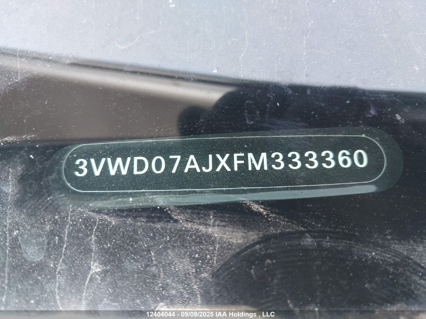 2015 Volkswagen Jetta Se VIN: 3VWD07AJXFM333360 Lot: 12404044