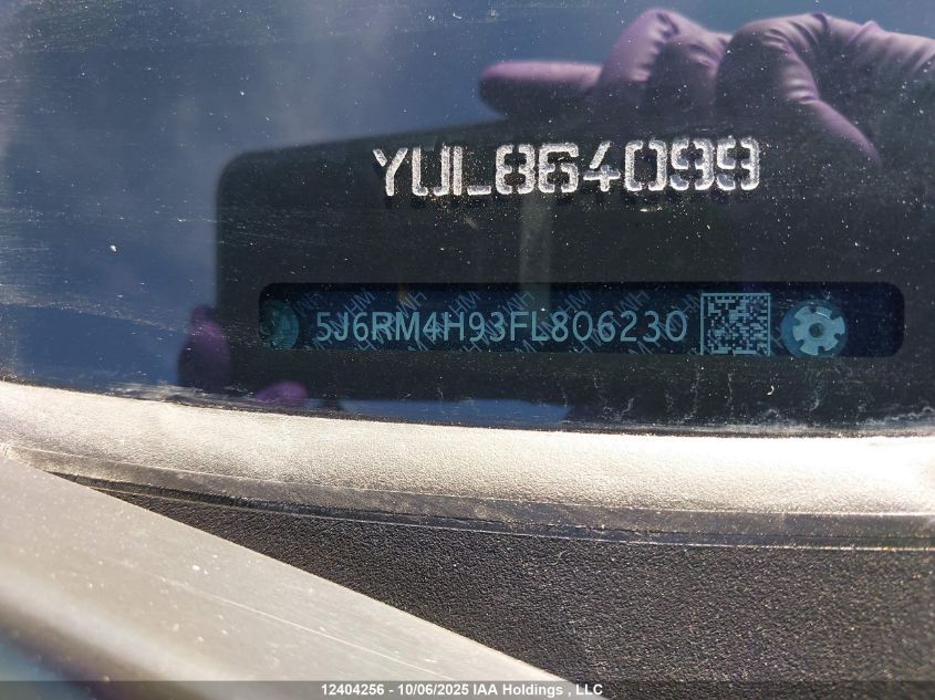 2015 Honda Cr-V Touring VIN: 5J6RM4H93FL806230 Lot: 12404256