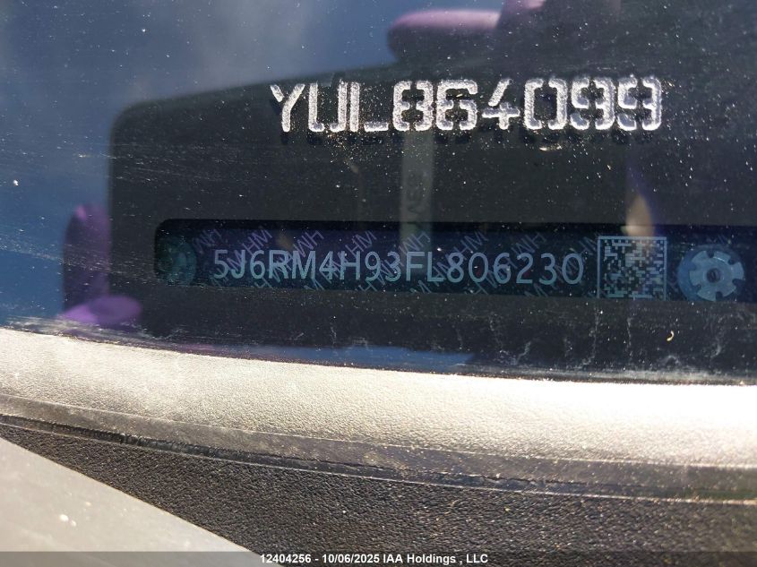 2015 Honda Cr-V Touring VIN: 5J6RM4H93FL806230 Lot: 12404256