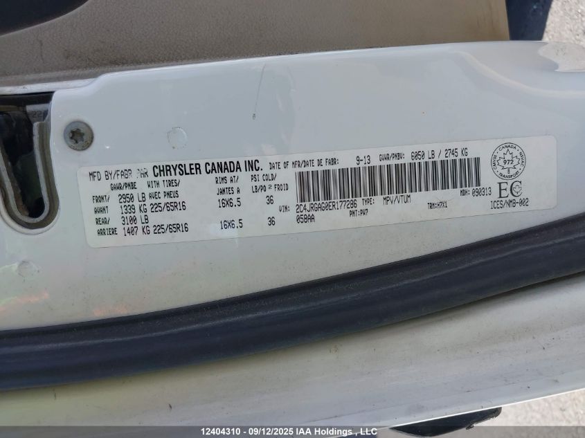 2014 Ram Cargo VIN: 2C4JRGAG0ER177286 Lot: 12404310