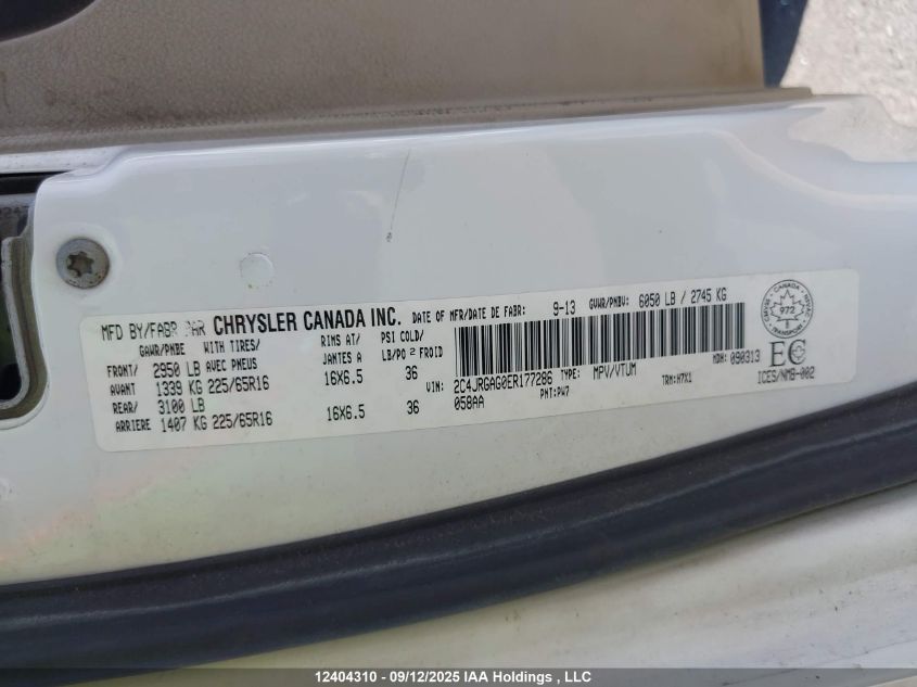 2014 Ram Cargo VIN: 2C4JRGAG0ER177286 Lot: 12404310