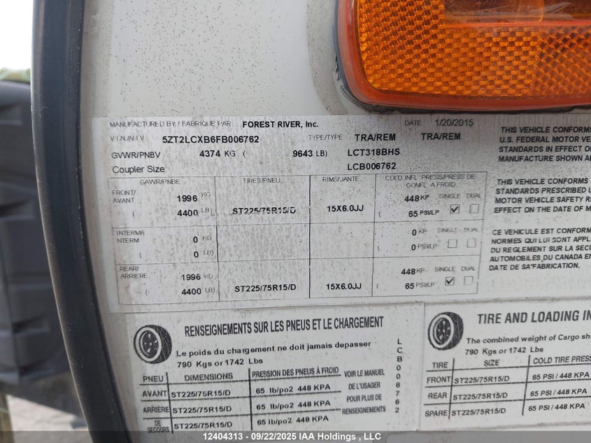 5ZT2LCXB6FB006762 2015   photo no. 9