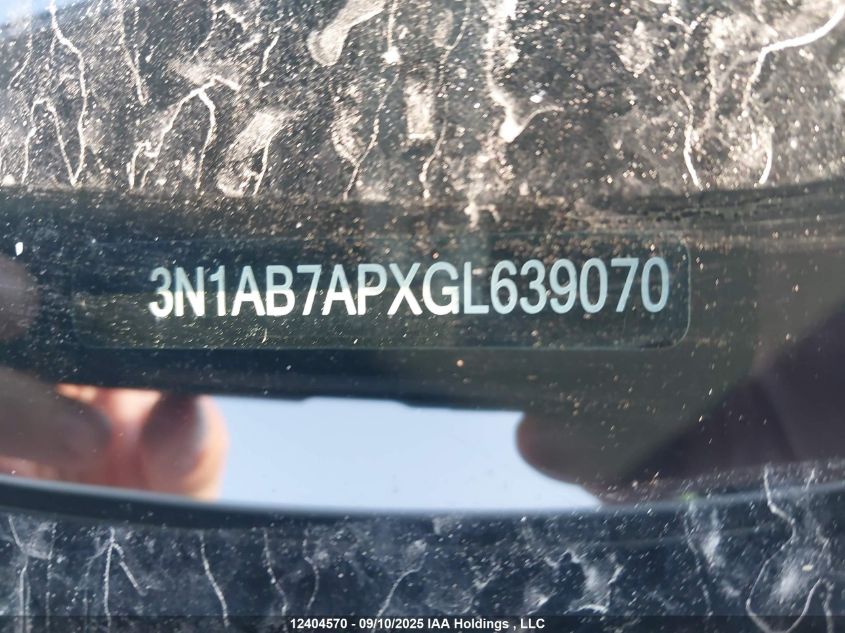 2016 Nissan Sentra S/Sv/Sr/Sl VIN: 3N1AB7APXGL639070 Lot: 12404570