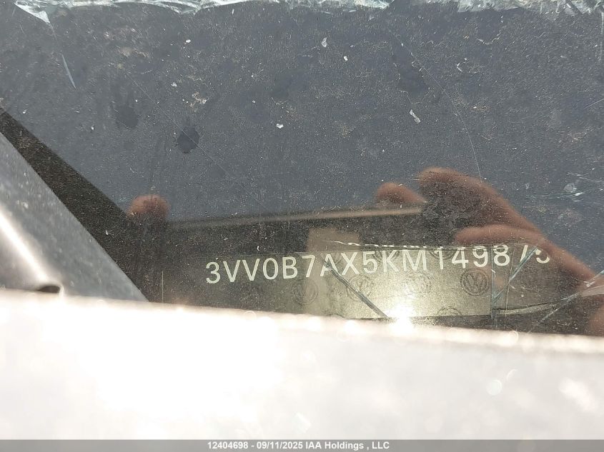 2019 Volkswagen Tiguan S VIN: 3VV0B7AX5KM149875 Lot: 12404698