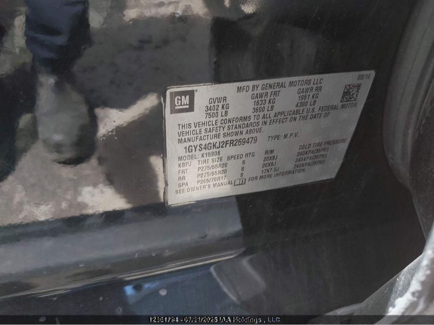 2015 Cadillac Escalade Esv Standard VIN: 1GYS4GKJ2FR269479 Lot: 12404729