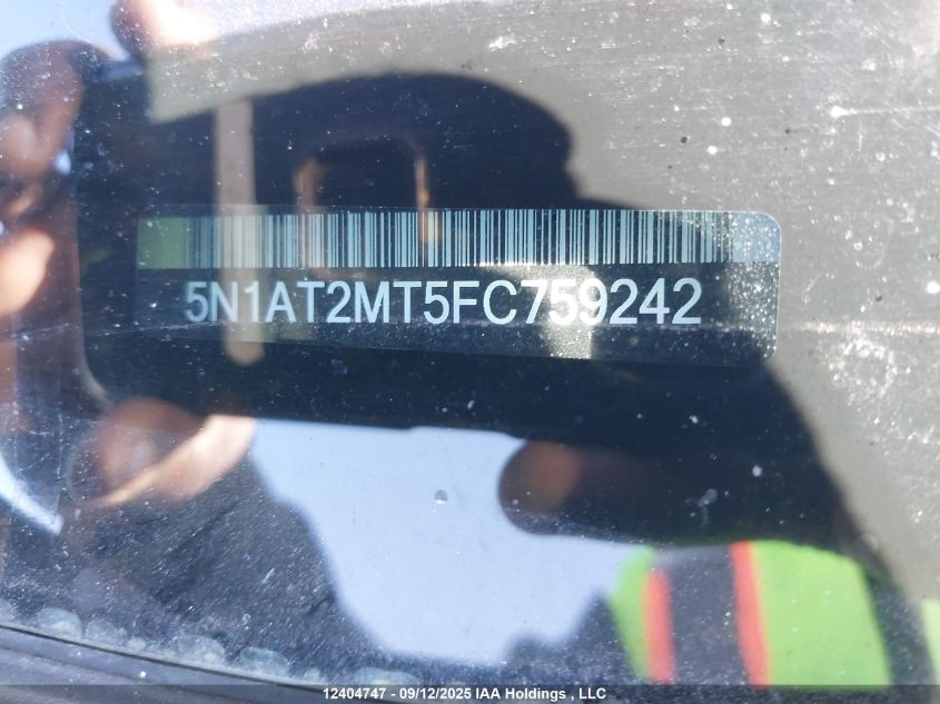 2015 Nissan Rogue S/Sl/Sv VIN: 5N1AT2MT5FC759242 Lot: 12404747
