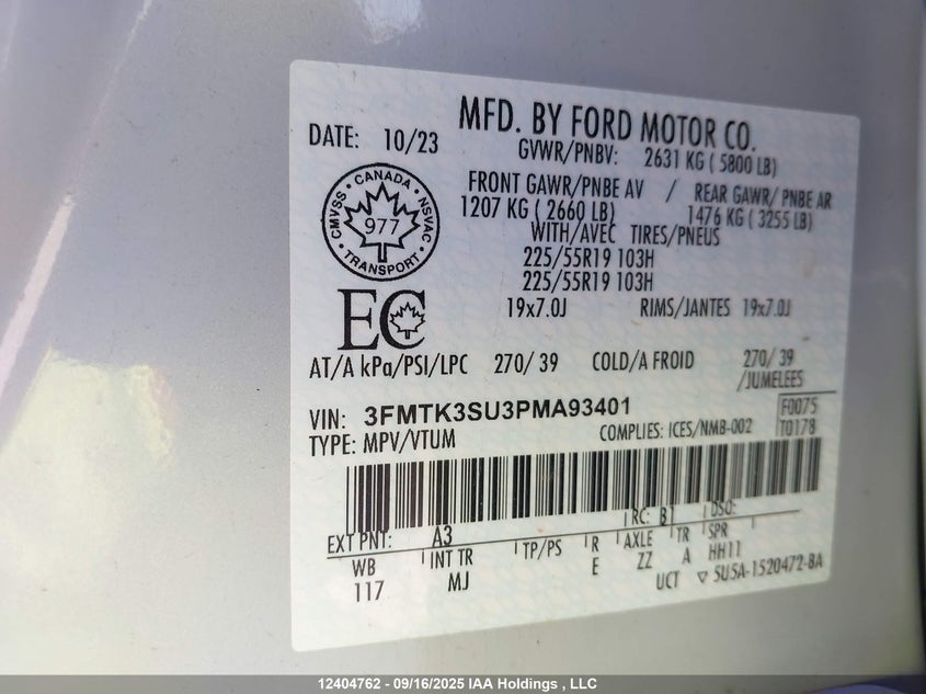 3FMTK3SU3PMA93401 2023 FORD MUSTANG MACH-E photo no. 9