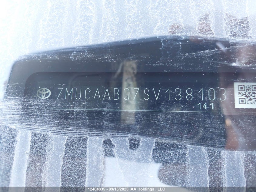 2025 Toyota Corolla Cross Le VIN: 7MUCAABG7SV138103 Lot: 12404835