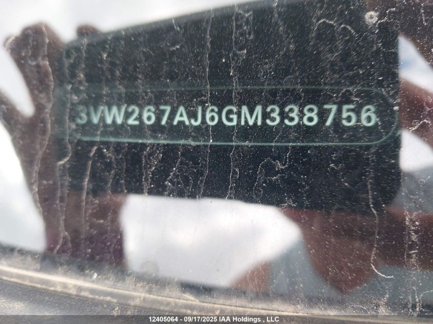 2016 Volkswagen Jetta S VIN: 3VW267AJ6GM338756 Lot: 12405064