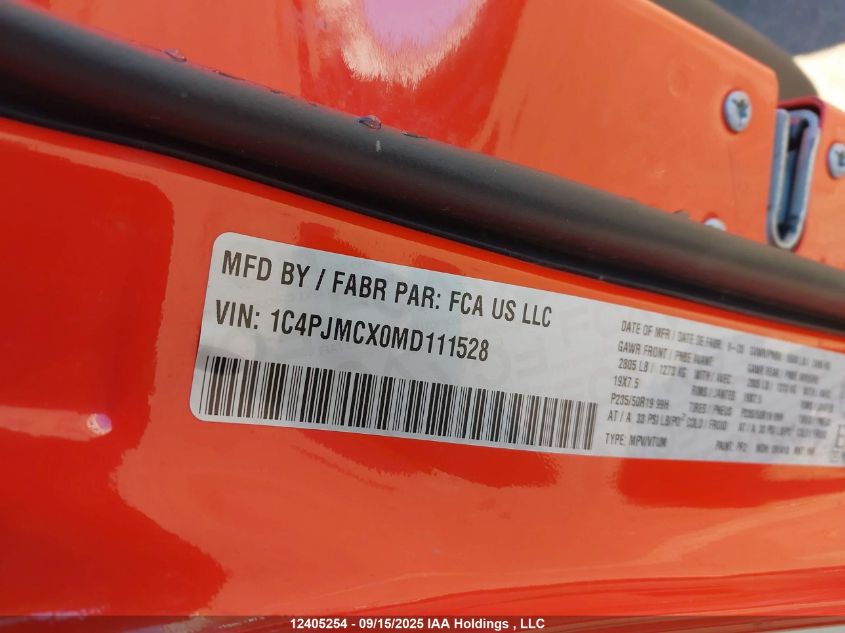 2021 Jeep Cherokee 80Th Anniversary Edition VIN: 1C4PJMCX0MD111528 Lot: 12405254