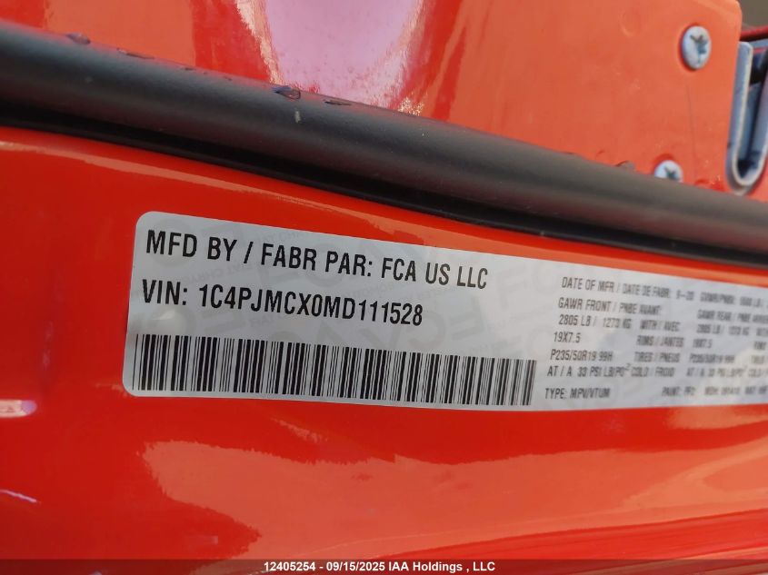 2021 Jeep Cherokee 80Th Anniversary Edition VIN: 1C4PJMCX0MD111528 Lot: 12405254