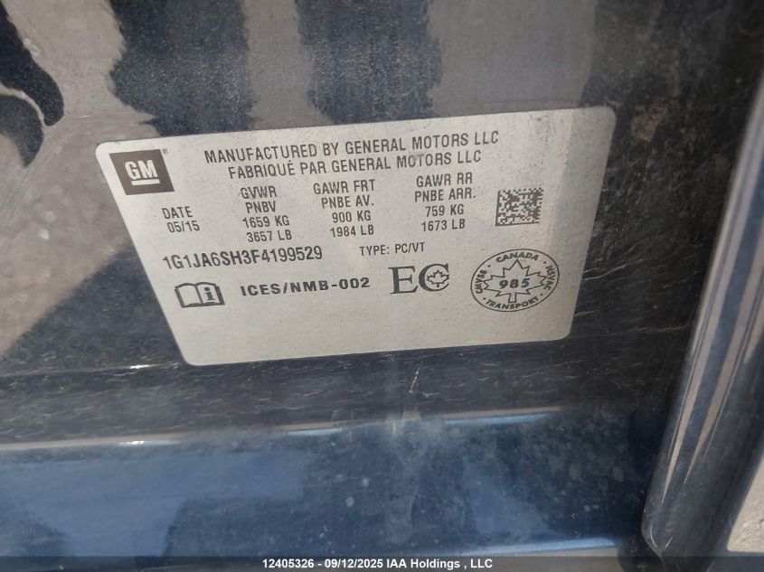 2015 Chevrolet Sonic Ls VIN: 1G1JA6SH3F4199529 Lot: 12405326