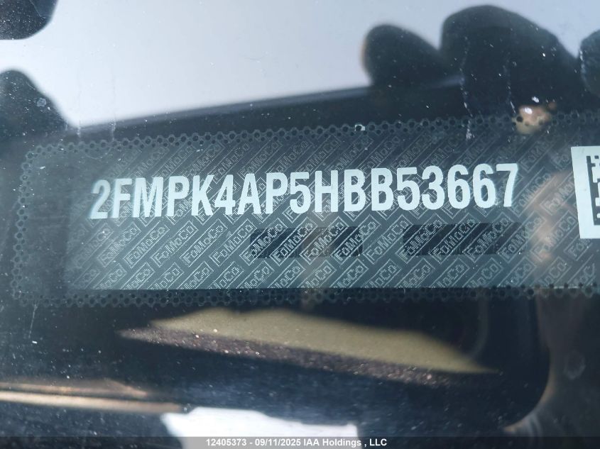 2017 Ford Edge Sport VIN: 2FMPK4AP5HBB53667 Lot: 12405373
