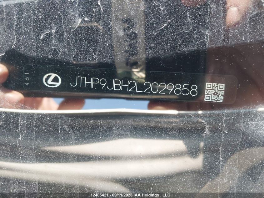 2020 Lexus Ux 250H VIN: JTHP9JBH2L2029858 Lot: 12405421