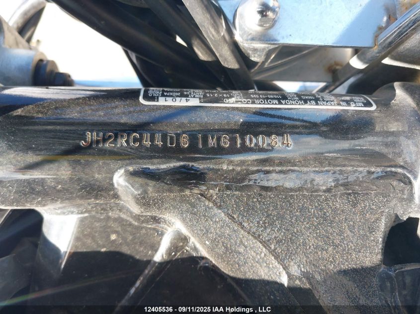 2001 Honda Vt750 Dc VIN: JH2RC44D61M610084 Lot: 12405536