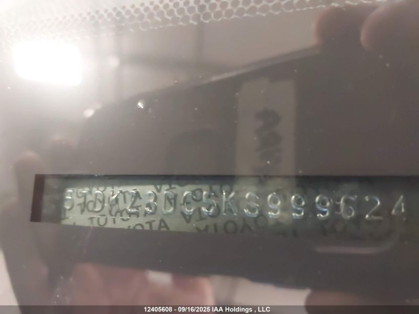 2019 Toyota Sienna Le VIN: 5TDKZ3DC5KS999624 Lot: 12405608