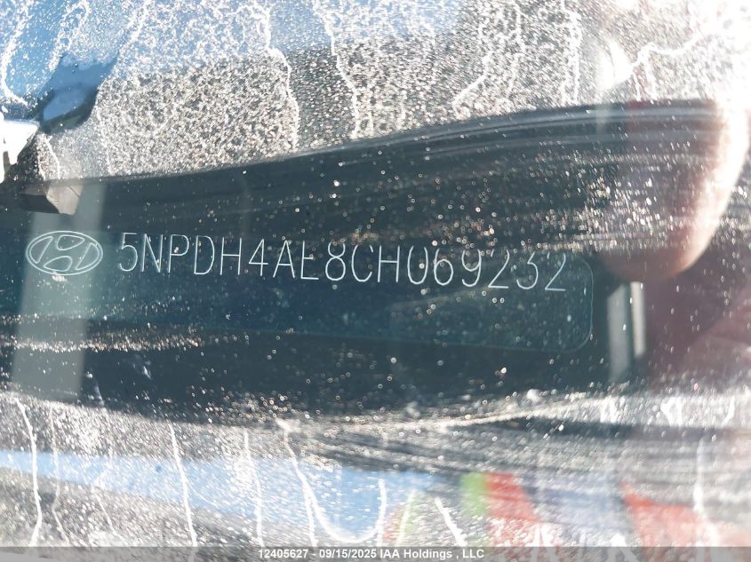 2012 Hyundai Elantra Gls/Limited VIN: 5NPDH4AE8CH069232 Lot: 12405627