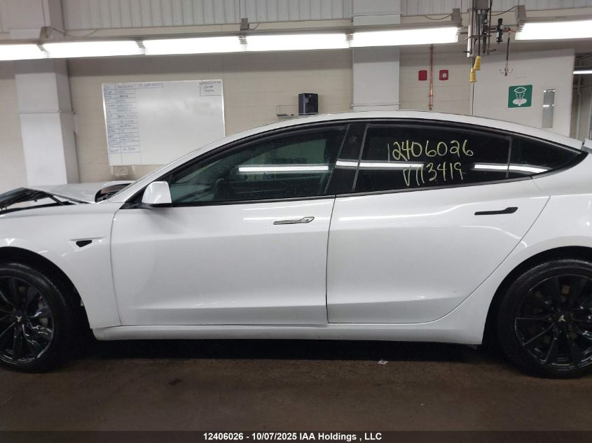 2022 Tesla Model 3 VIN: 5YJ3E1EB9NF113419 Lot: 12406026