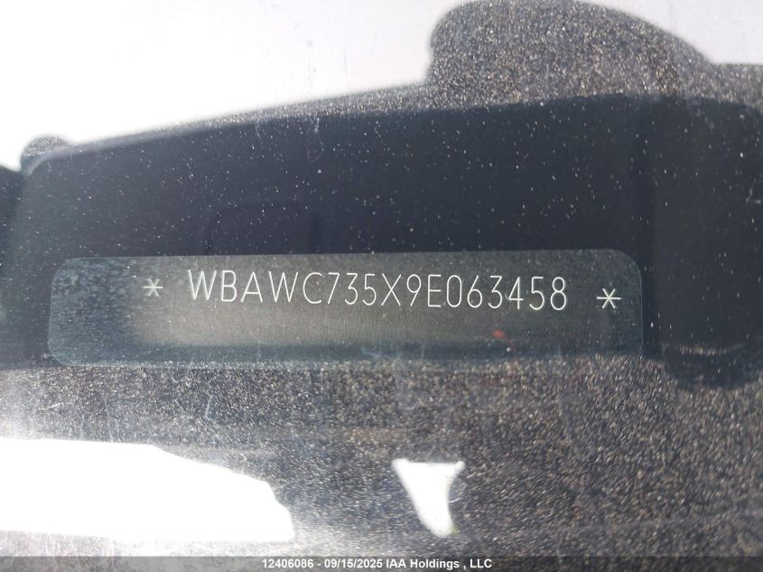 2009 BMW 335I xDrive VIN: WBAWC735X9E063458 Lot: 12406086