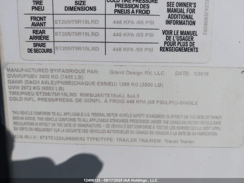 573TE3224J6608092 2018   photo no. 12