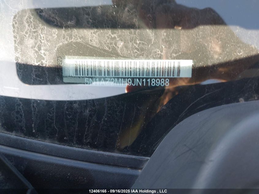 2018 Nissan Murano S/Sl/Sv/Platinum VIN: 5N1AZ2MH9JN118988 Lot: 12406165