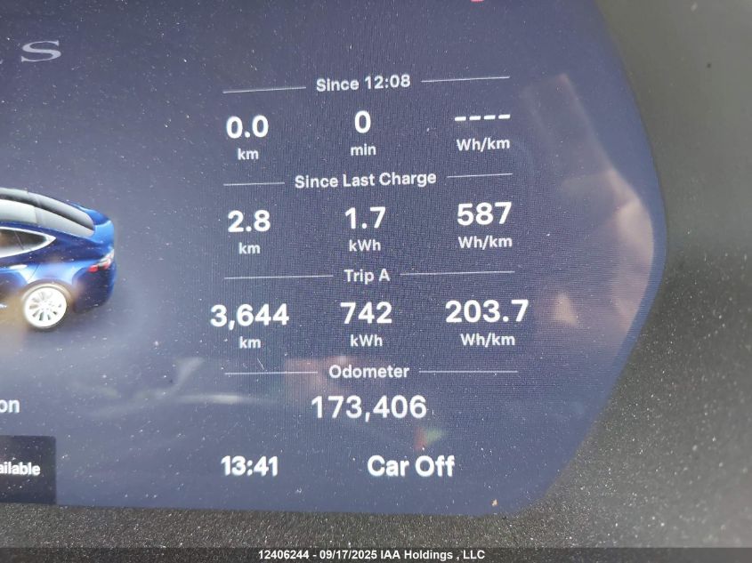 2016 Tesla Model S 60D/70D/75D/85D/90D VIN: 5YJSA1E20GF136615 Lot: 12406244