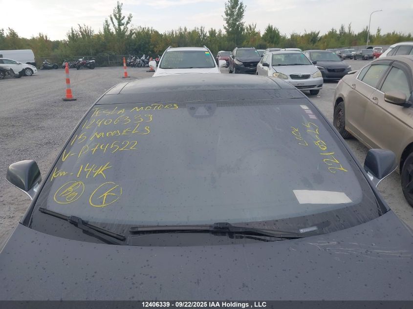 2015 Tesla Model S 85D VIN: 5YJSA1H22FFP74522 Lot: 12406339