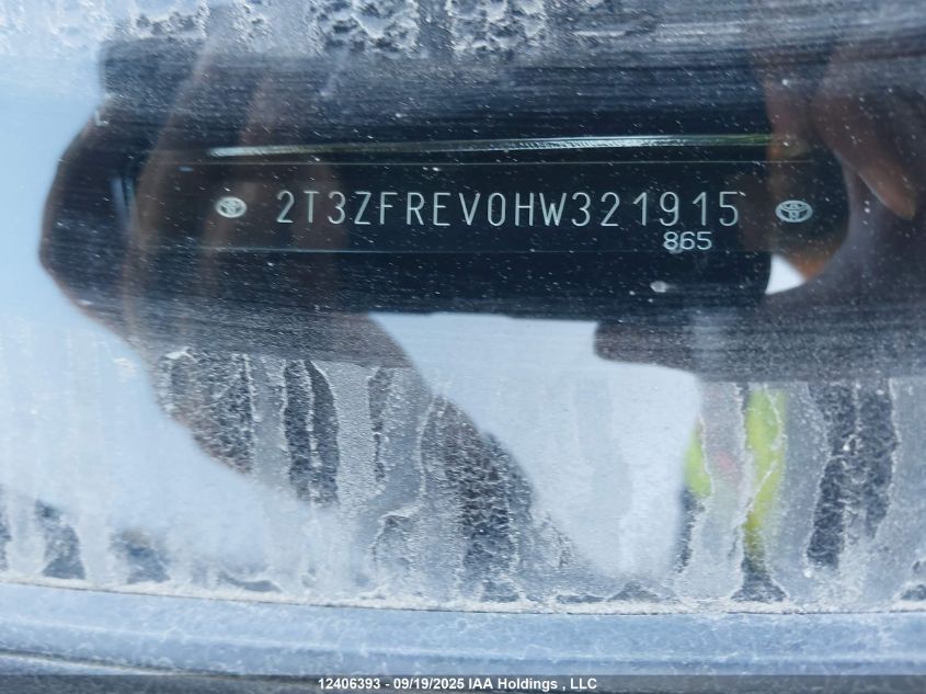 2017 Toyota Rav4 VIN: 2T3ZFREV0HW321915 Lot: 12406393