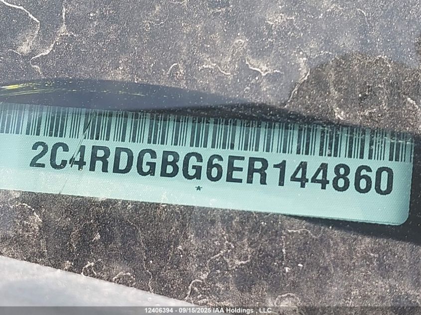 2014 Dodge Grand Caravan Se VIN: 2C4RDGBG6ER144860 Lot: 12406394