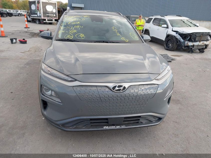 2021 Hyundai Kona Sel VIN: KM8K23AG9MU112080 Lot: 12406400