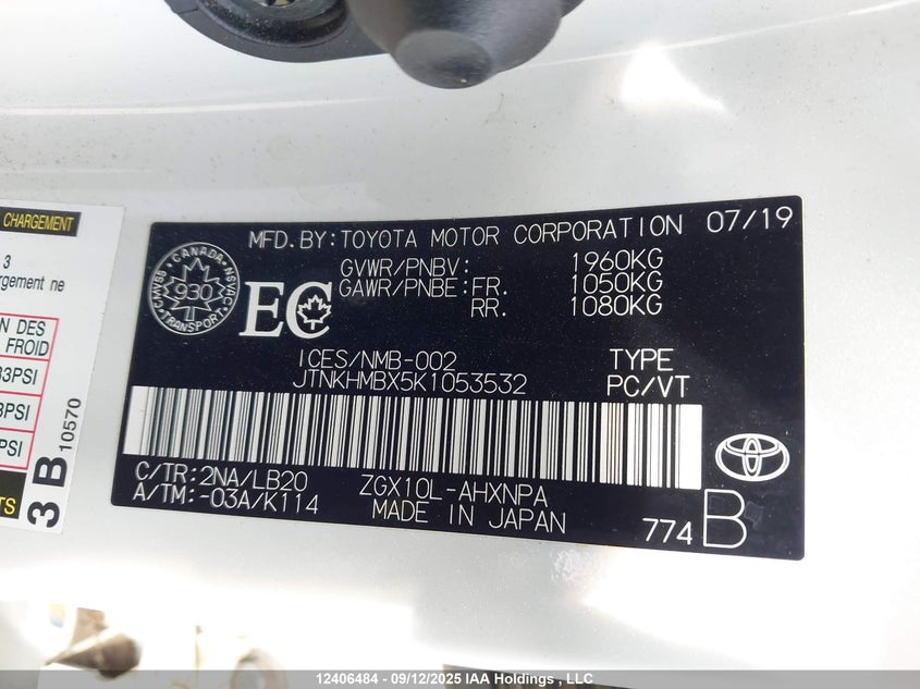 JTNKHMBX5K1053532 2019 TOYOTA C-HR photo no. 9