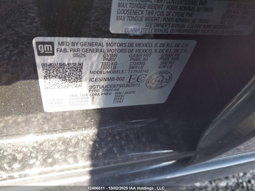 3GTUUCE87SG353971 2025 GMC SIERRA photo no. 19