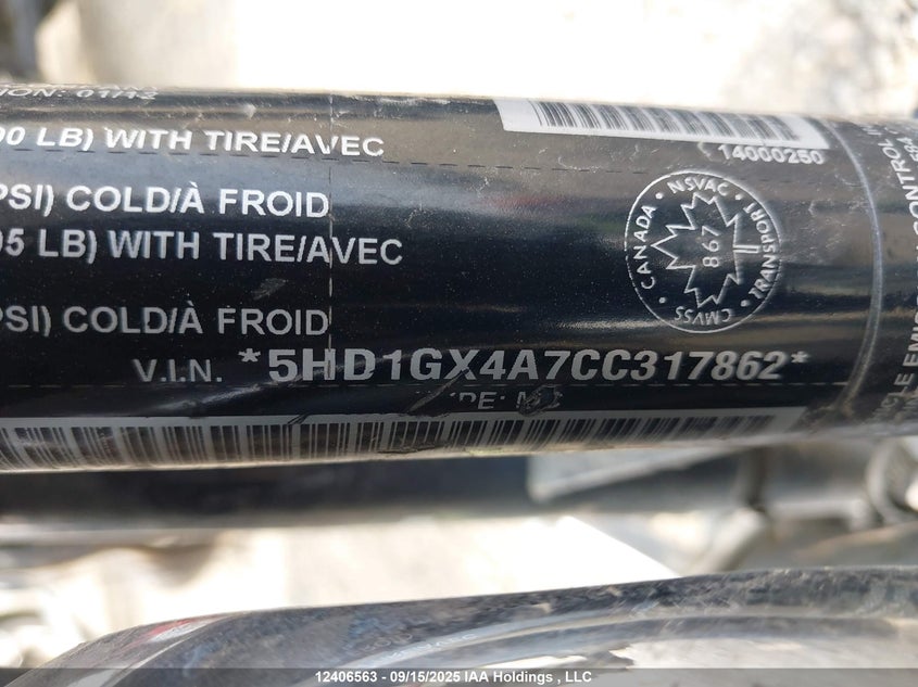 2012 Harley-Davidson Fxdb Dyna Street Bob VIN: 5HD1GX4A7CC317862 Lot: 12406563