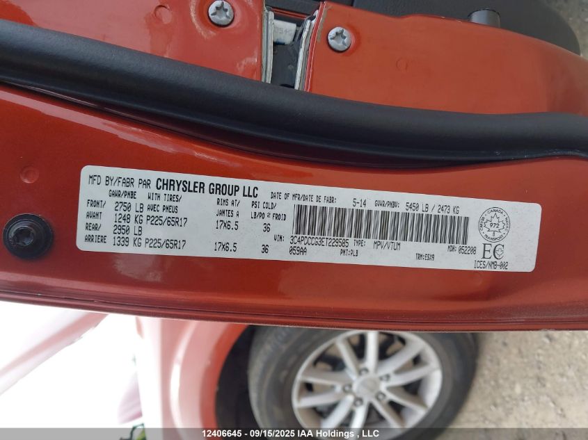 2014 Dodge Journey Sxt VIN: 3C4PDCCG3ET229585 Lot: 12406645