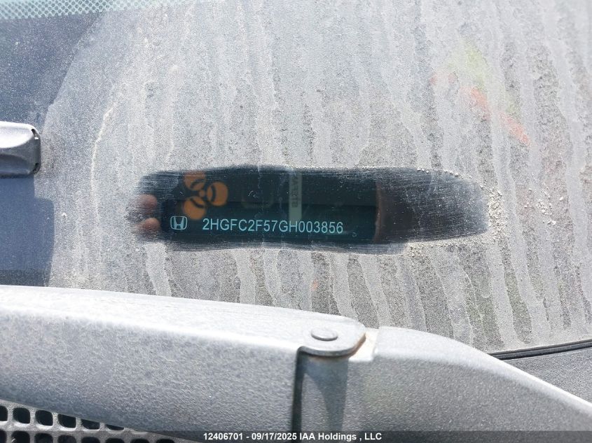 2016 Honda Civic VIN: 2HGFC2F57GH003856 Lot: 12406701