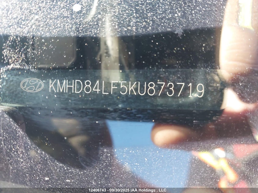 2019 Hyundai Elantra VIN: KMHD84LF5KU873719 Lot: 12406743