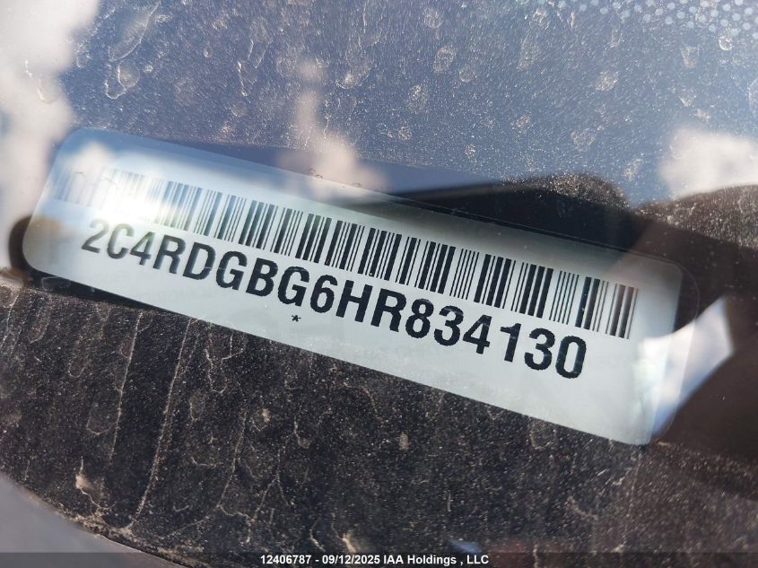 2017 Dodge Grand Caravan Se VIN: 2C4RDGBG6HR834130 Lot: 12406787