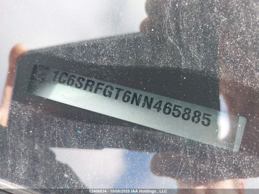 2022 Ram 1500 Tradesman VIN: 1C6SRFGT6NN465885 Lot: 12406834